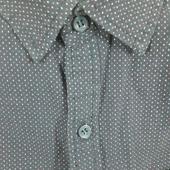 Airwalk Adult Mens Small Blue With Dots Short Sleeve Button Up Shirt - Picture 3 of 7